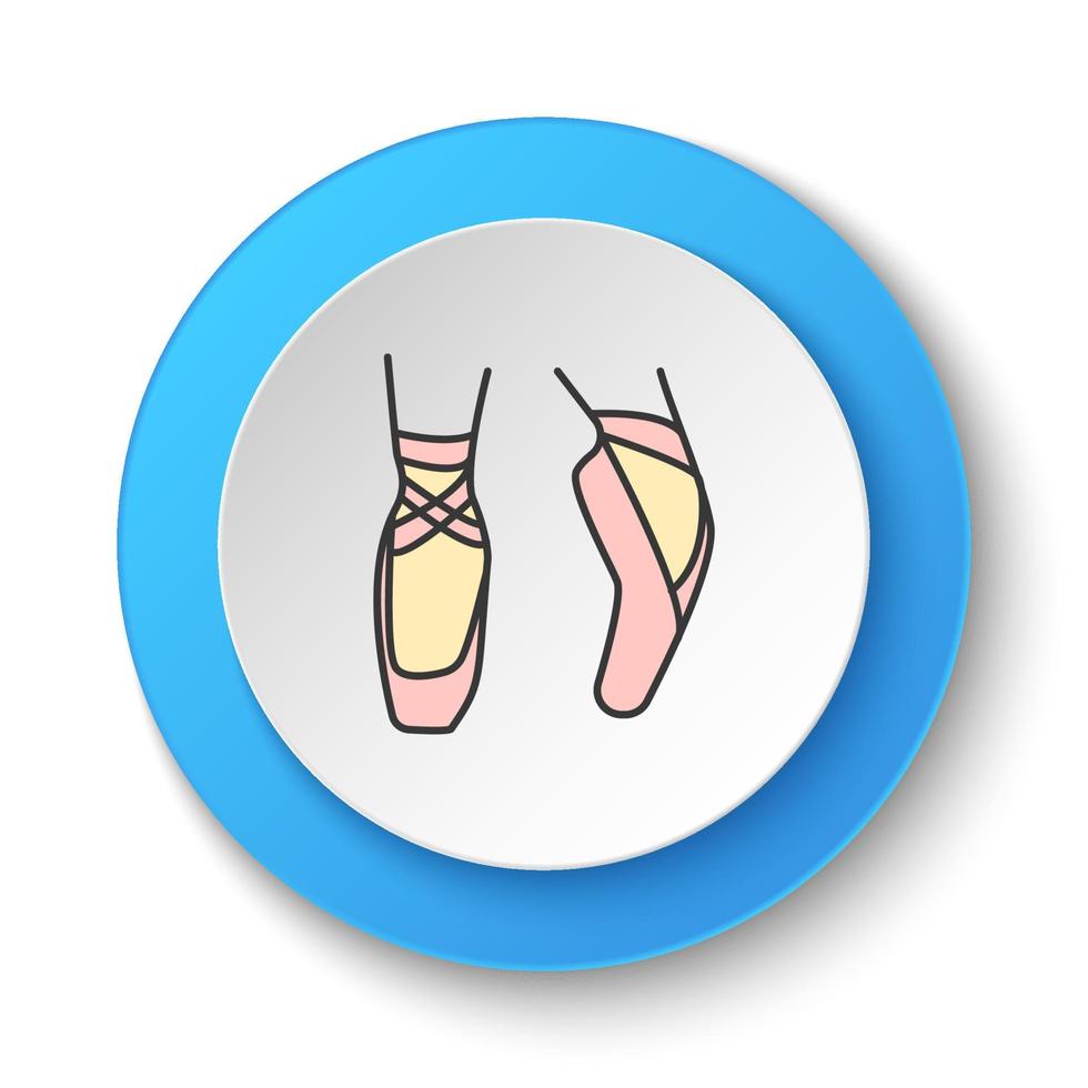 rond bouton pour la toile icône, ballet, jambe. bouton bannière rond, badge interface pour application illustration sur blanc Contexte vecteur