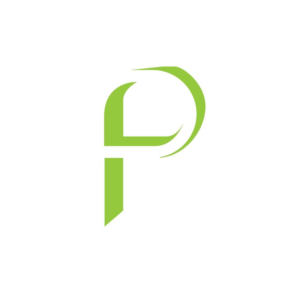 vert coloré négatif espace lettre p logo. logo fabriqué de nuances vecteur