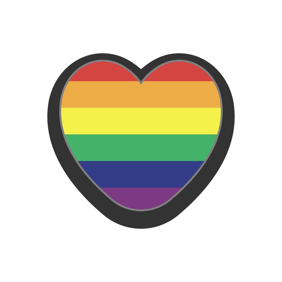 arc en ciel drapeau dans cœur forme. fierté lgbtq l'amour. lesbienne, gay, bisexuel, transgenres, queer symbole. plat icône isolé sur blanc Contexte vecteur