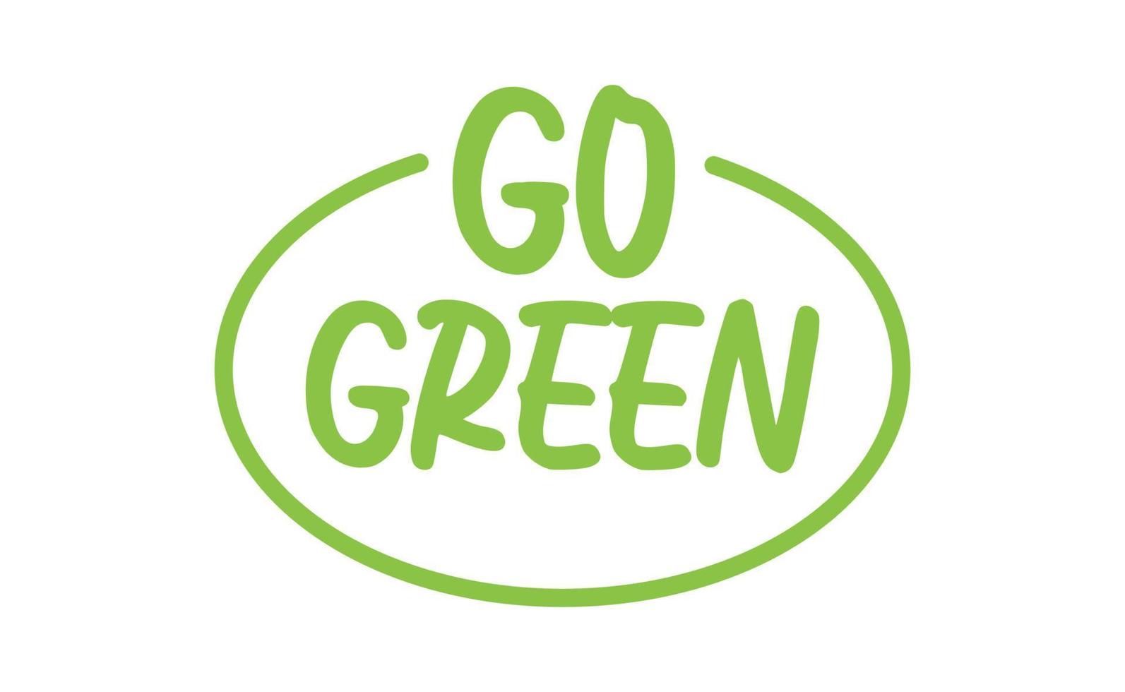 aller vert badge. respectueux de la nature slogan. badge épingle avec environnement conscience message. vecteur