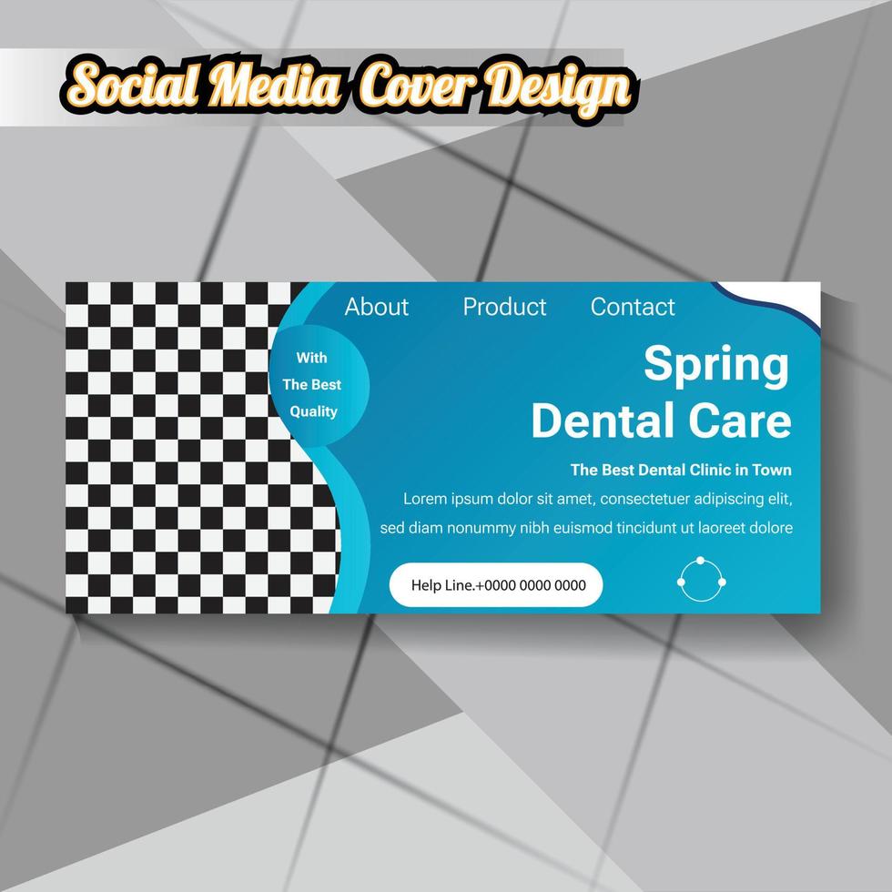 dentaire santé social médias couverture conception modèle vecteur