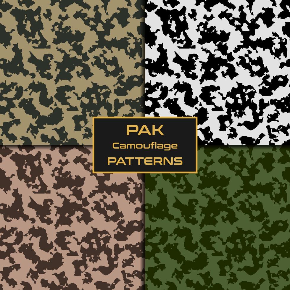 pack sans couture texture déguisement camouflage pour militaire et chasseurs modèle. vecteur