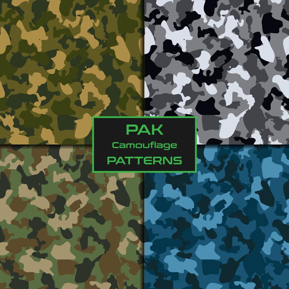 pack sans couture vecteur modèle camouflage déguisement militaire et chasse