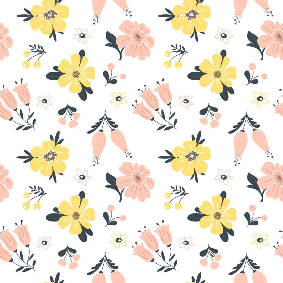 motif de printemps sans couture avec des fleurs. illustration vectorielle. vecteur