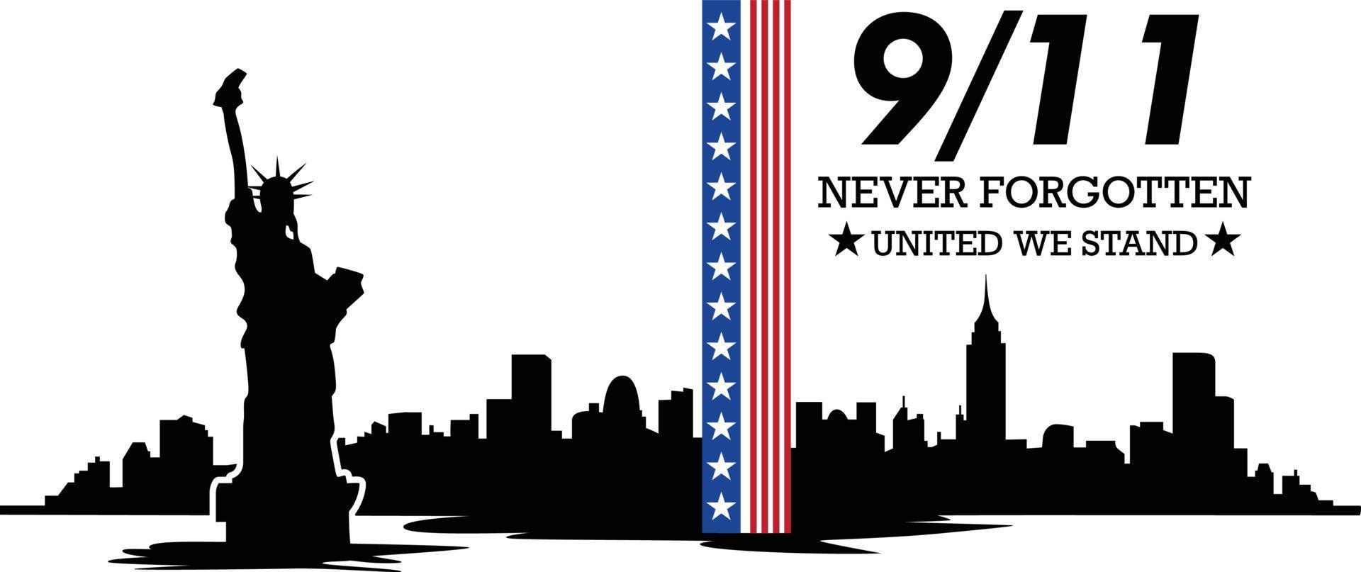911 patriote journée Contexte patriote journée septembre vecteur image. jamais oublier 911 patriote journée américain drapeau vecteur illustration