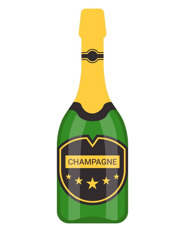 bouteille de pétillant Champagne. vecteur illustration.