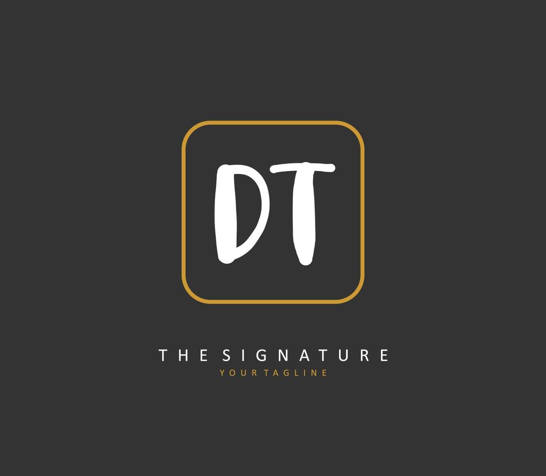 ré t dt initiale lettre écriture et Signature logo. une concept écriture initiale logo avec modèle élément. vecteur