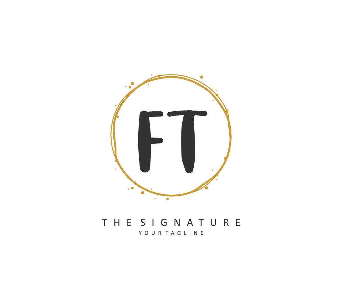 F t pi initiale lettre écriture et Signature logo. une concept écriture initiale logo avec modèle élément. vecteur