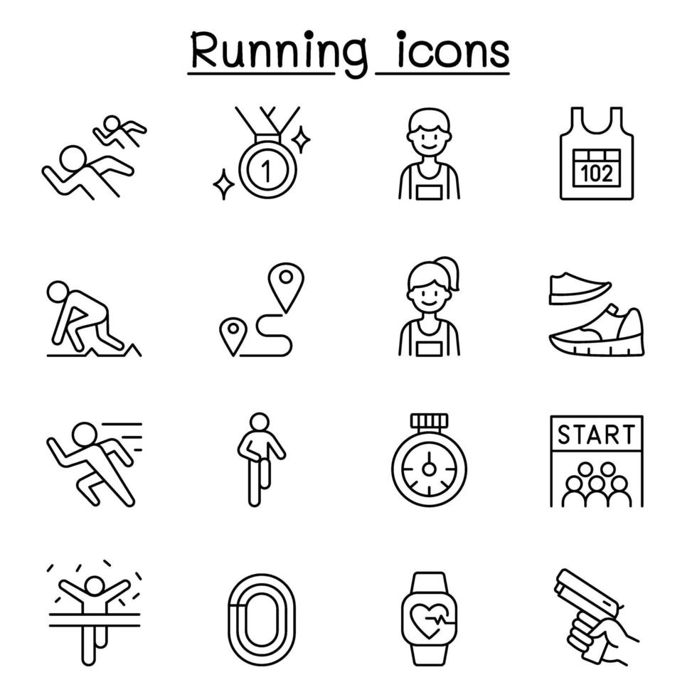 icône de compétition en cours d & # 39; exécution dans un style de ligne mince vecteur
