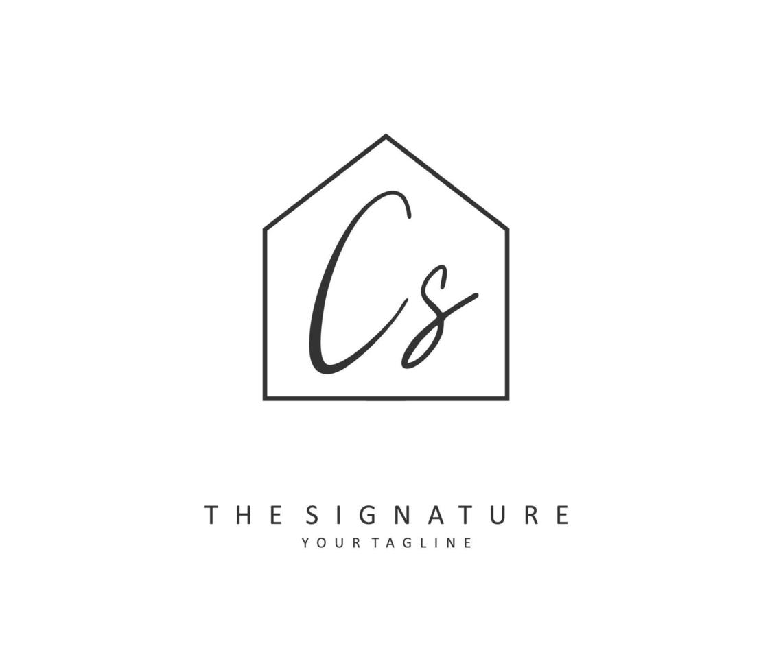 c s cs initiale lettre écriture et Signature logo. une concept écriture initiale logo avec modèle élément. vecteur