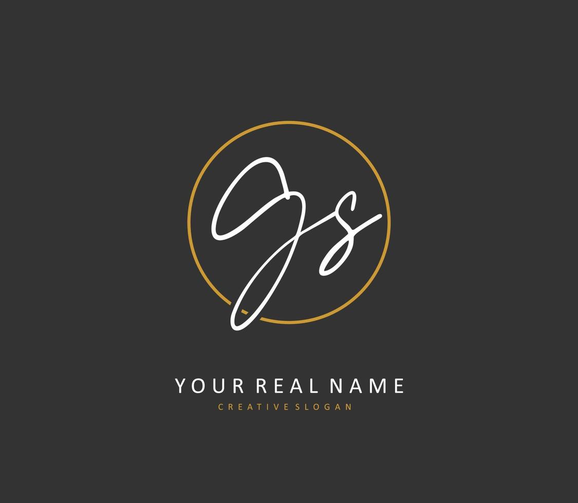 g s gs initiale lettre écriture et Signature logo. une concept écriture initiale logo avec modèle élément. vecteur