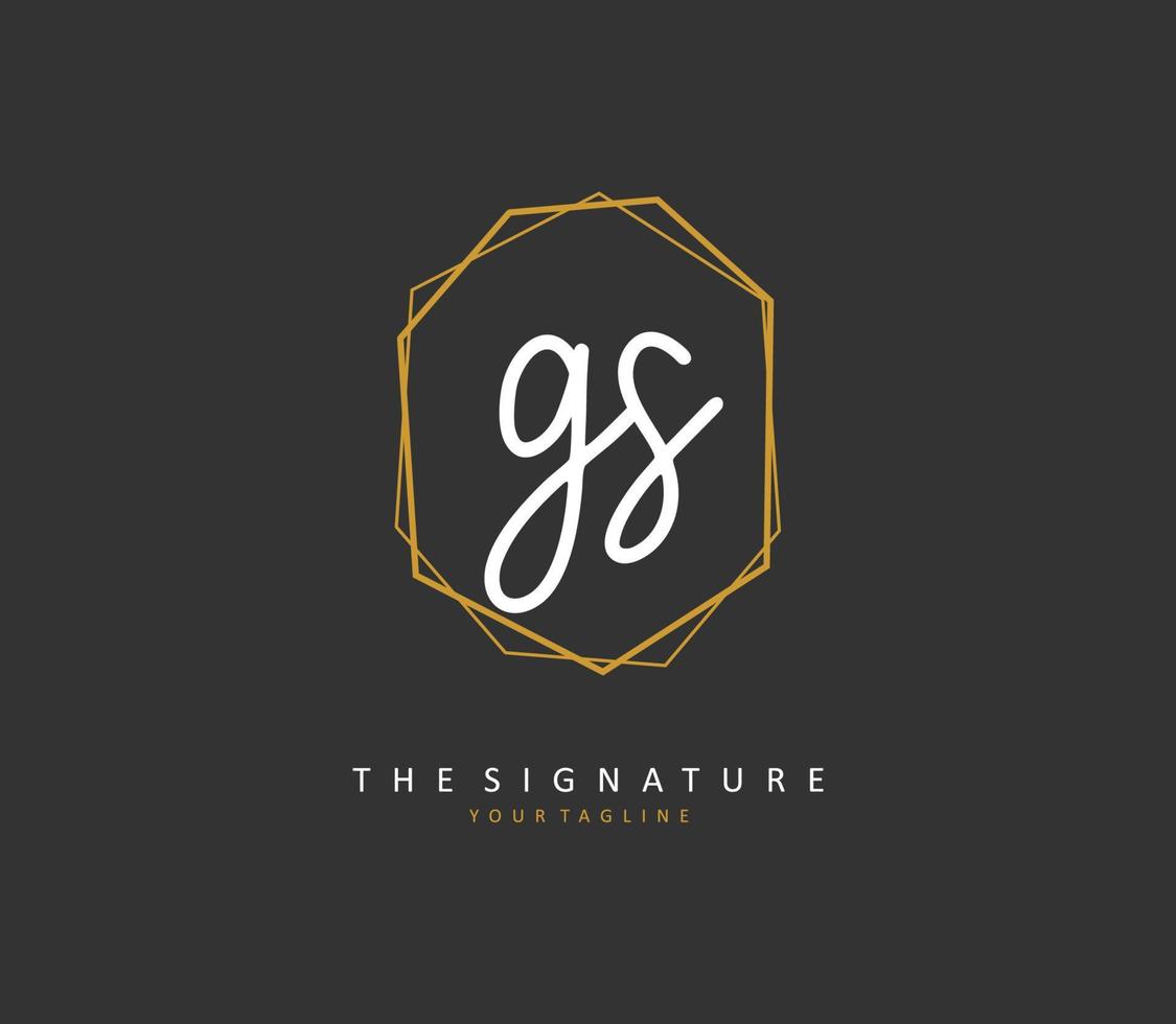 g s gs initiale lettre écriture et Signature logo. une concept écriture initiale logo avec modèle élément. vecteur