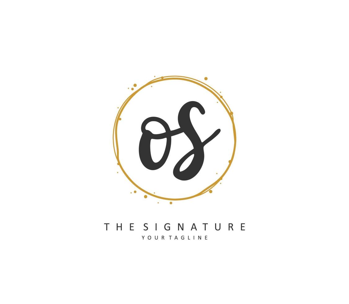 o s os initiale lettre écriture et Signature logo. une concept écriture initiale logo avec modèle élément. vecteur