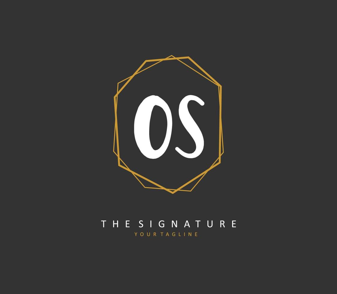 o s os initiale lettre écriture et Signature logo. une concept écriture initiale logo avec modèle élément. vecteur