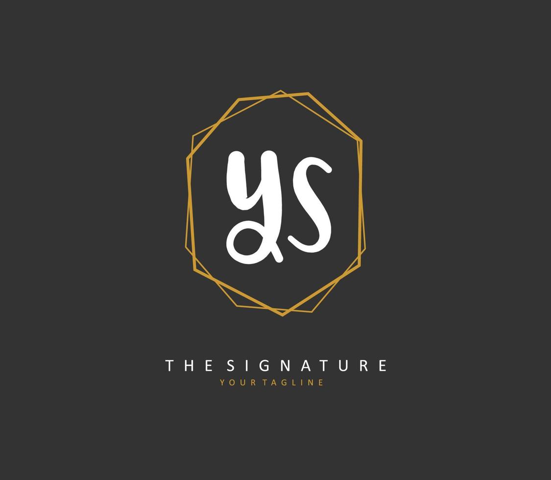 y s oui initiale lettre écriture et Signature logo. une concept écriture initiale logo avec modèle élément. vecteur