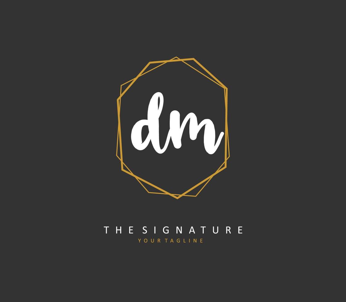 ré m dm initiale lettre écriture et Signature logo. une concept écriture initiale logo avec modèle élément. vecteur