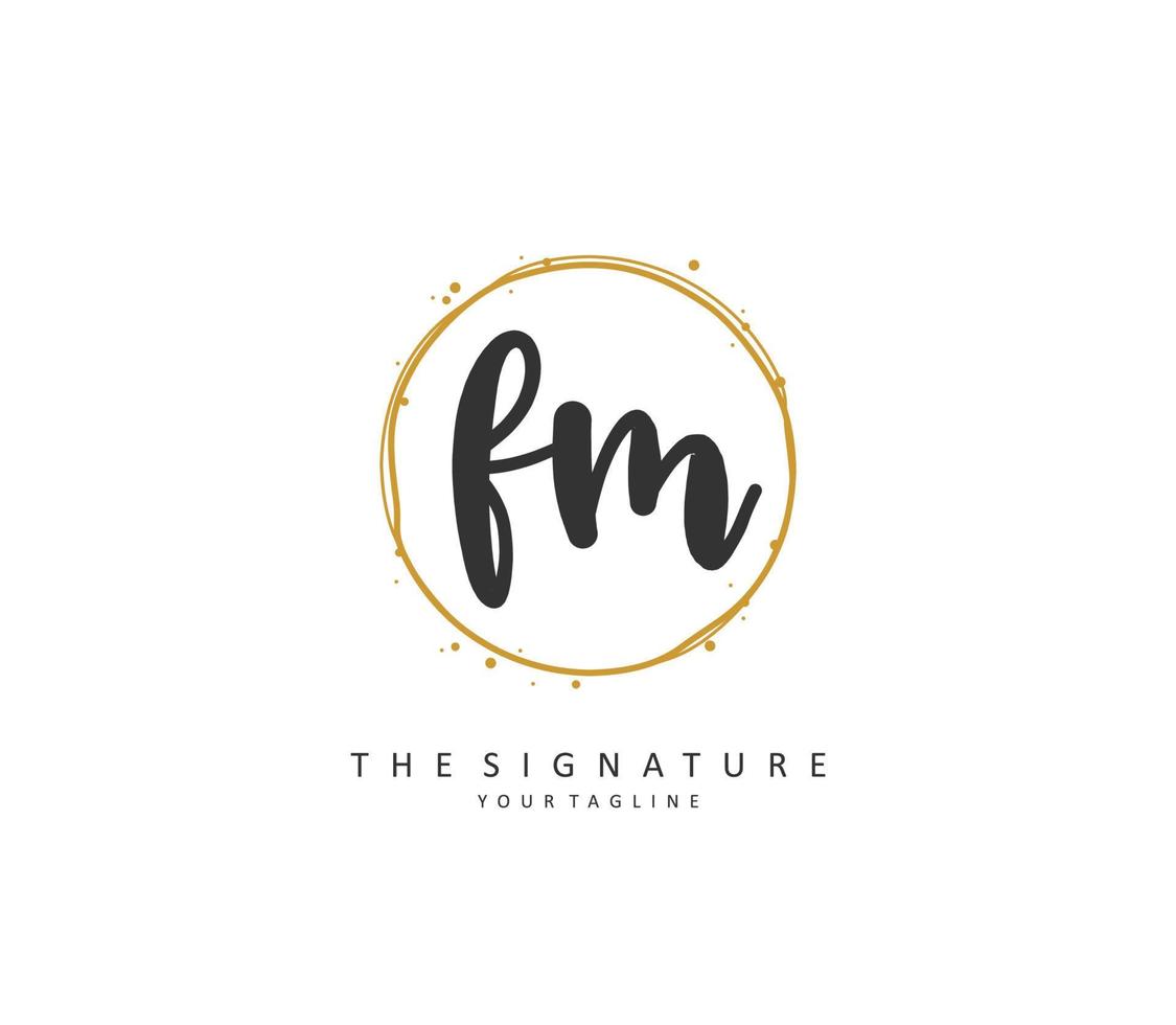 F m fm initiale lettre écriture et Signature logo. une concept écriture initiale logo avec modèle élément. vecteur