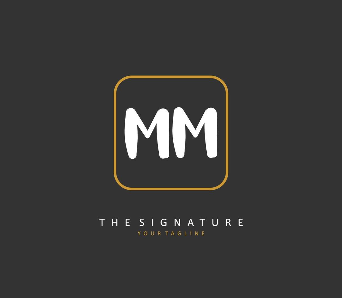 m mm initiale lettre écriture et Signature logo. une concept écriture initiale logo avec modèle élément. vecteur