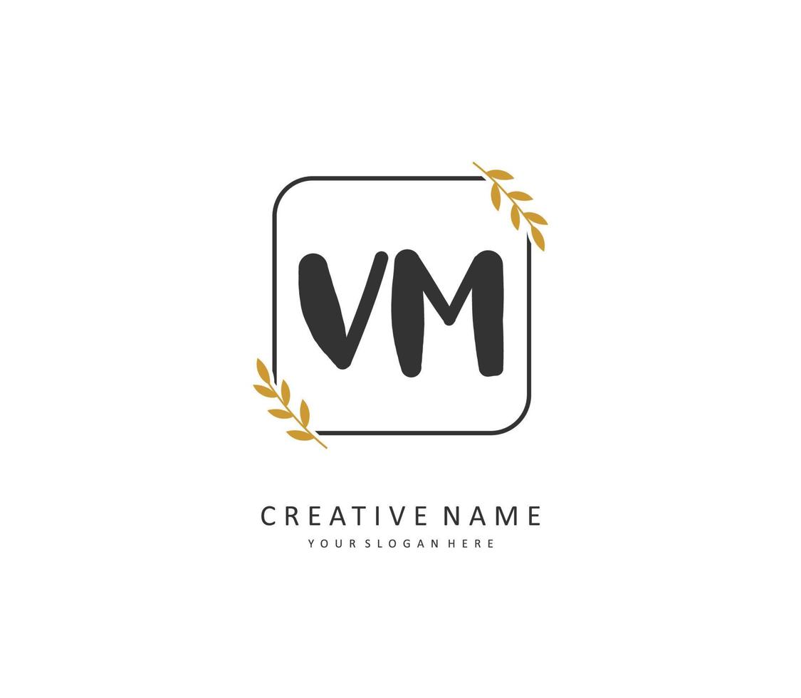 v m vm initiale lettre écriture et Signature logo. une concept écriture initiale logo avec modèle élément. vecteur