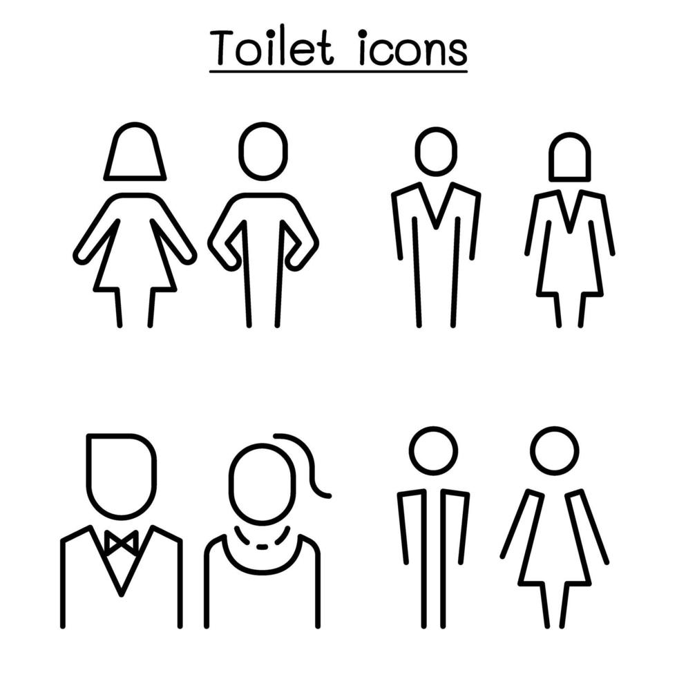 toilettes, toilettes, symbole de la salle de bain dans un style moderne vecteur