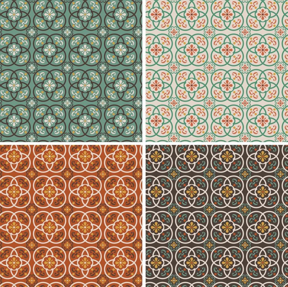 motifs de carreaux de vecteur orné sans soudure