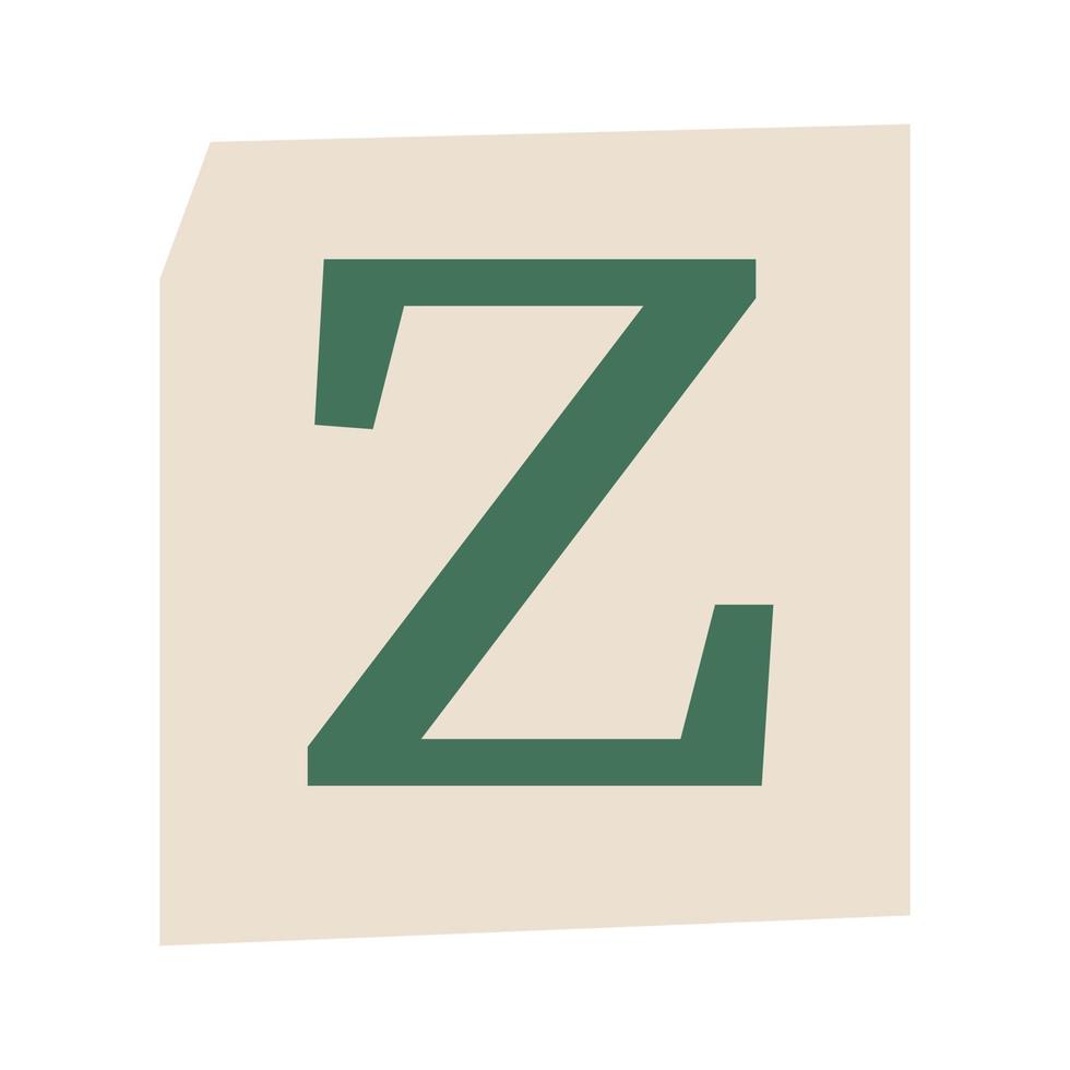 vecteur une rançon lettre z dans y2k style. Latin rétro lettre découpes de journal ou magazine. criminel personnage. une rançon coloré lettre z.