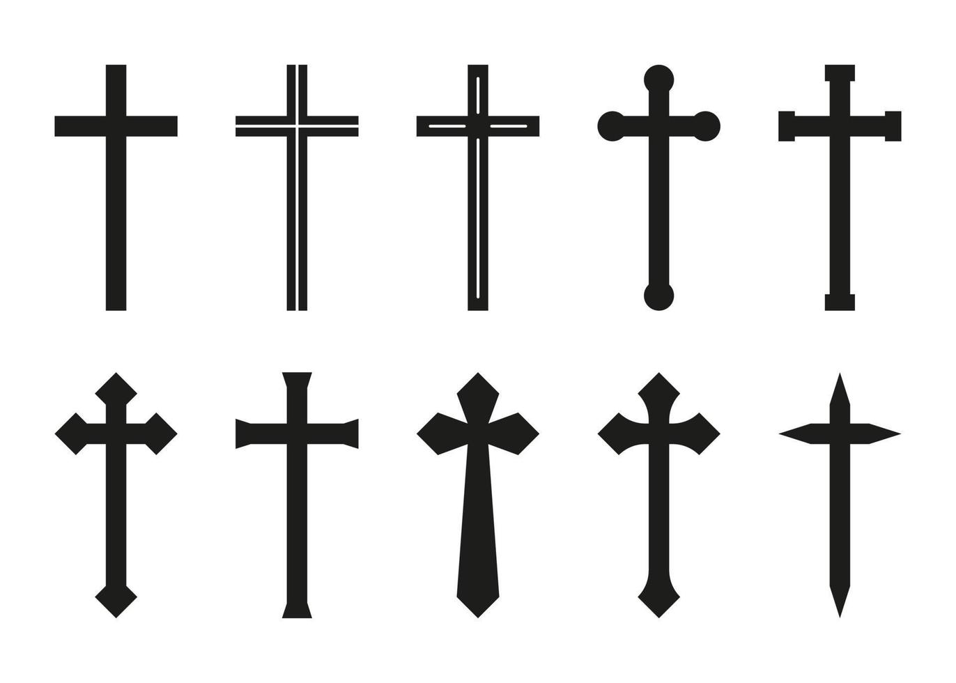 traverser noir forme silhouette. traditionnel religion symbole. église signe traverser. vecteur illustration