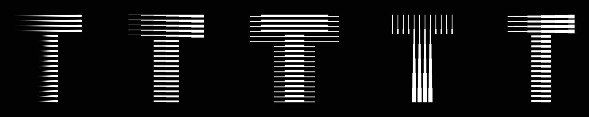 ensemble monogramme logo lettre t lignes abstrait moderne art vecteur illustration