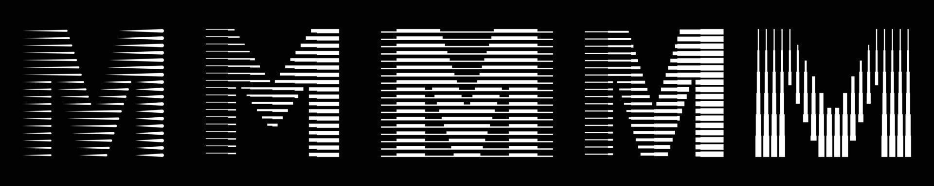 ensemble monogramme logo lettre m lignes abstrait moderne art vecteur illustration