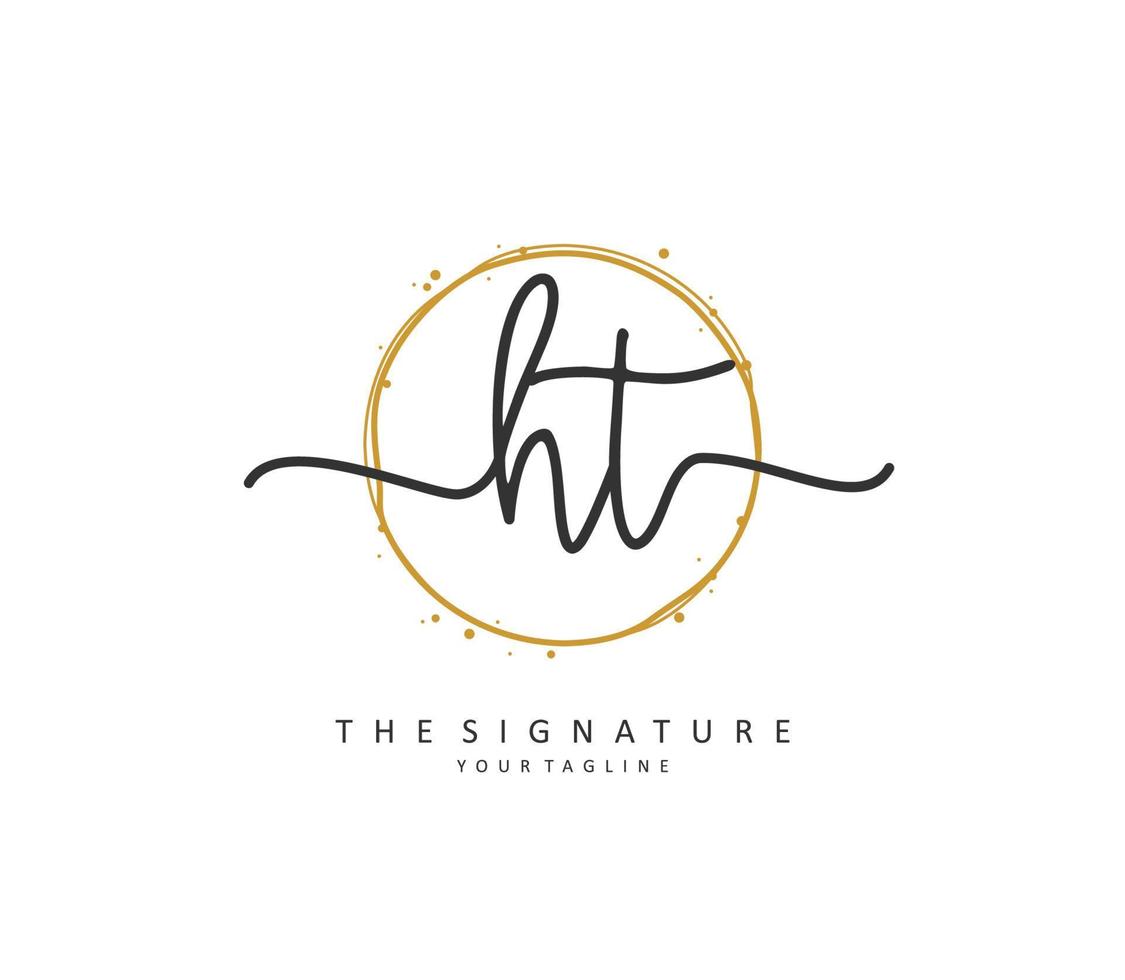h t ht initiale lettre écriture et Signature logo. une concept écriture initiale logo avec modèle élément. vecteur