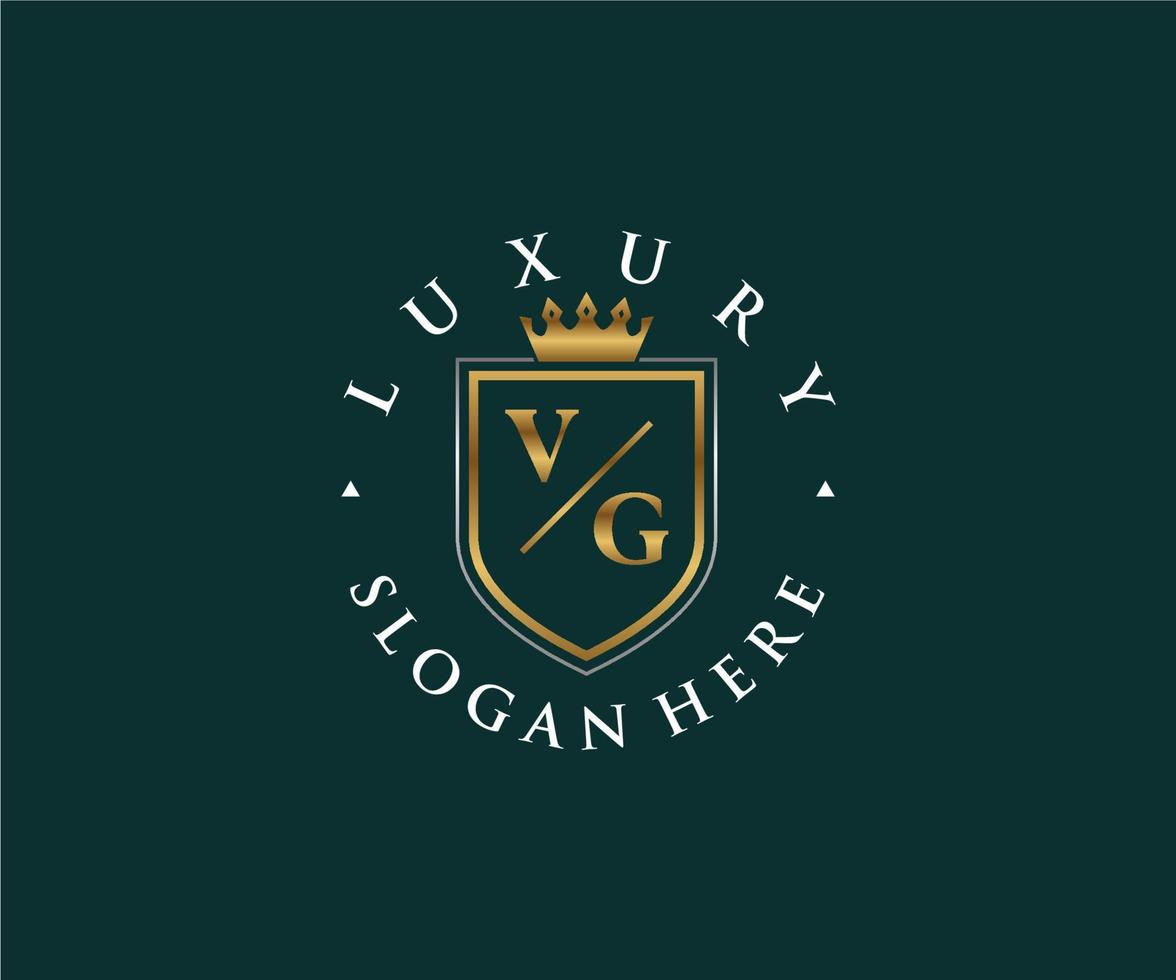 modèle de logo de luxe royal de lettre vg initiale dans l'art vectoriel pour le restaurant, la royauté, la boutique, le café, l'hôtel, l'héraldique, les bijoux, la mode et d'autres illustrations vectorielles.