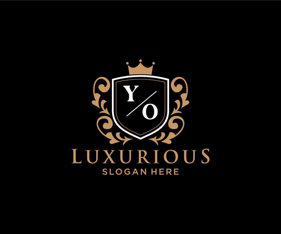 modèle initial de logo de luxe royal de lettre yo dans l'art vectoriel pour le restaurant, la royauté, la boutique, le café, l'hôtel, l'héraldique, les bijoux, la mode et d'autres illustrations vectorielles.