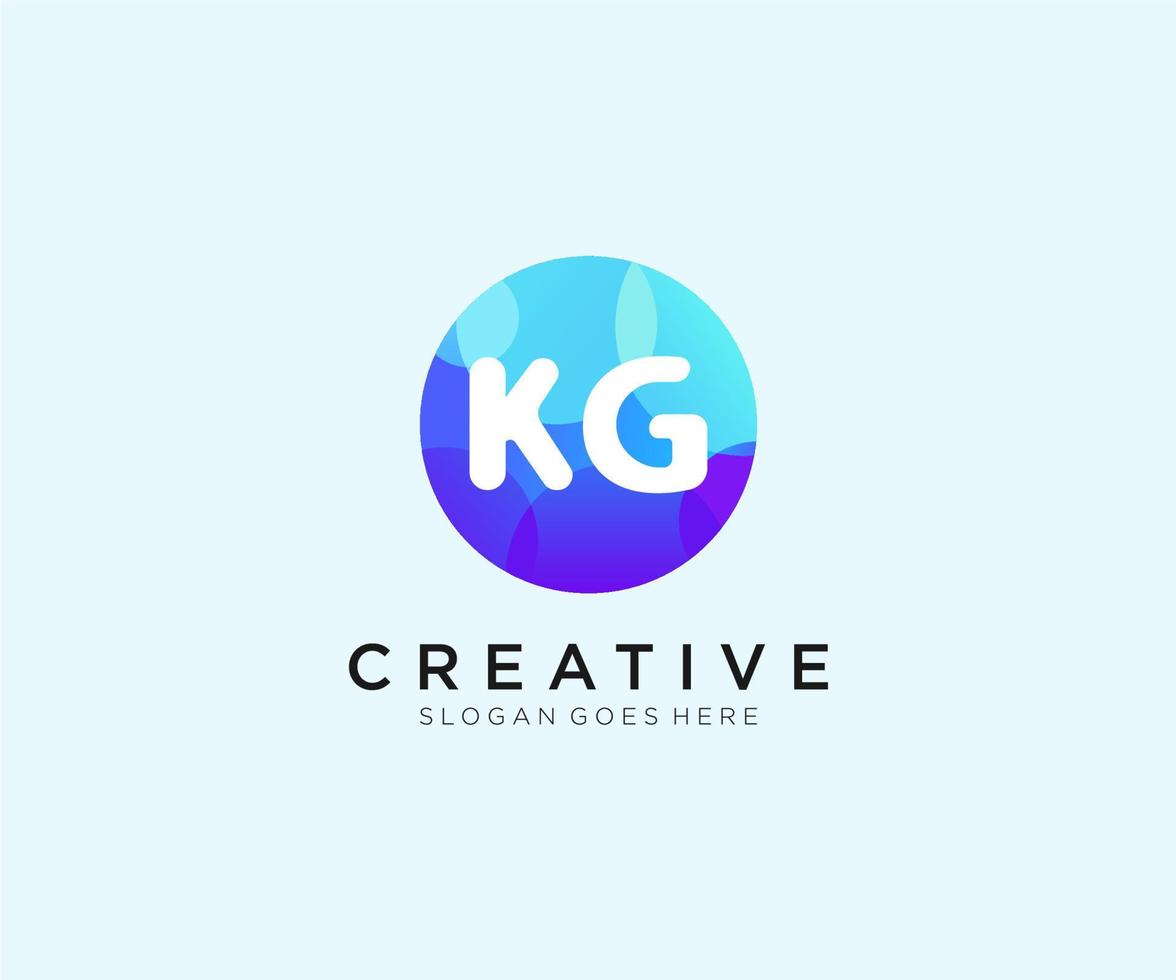 kg initiale logo avec coloré cercle modèle vecteur. vecteur