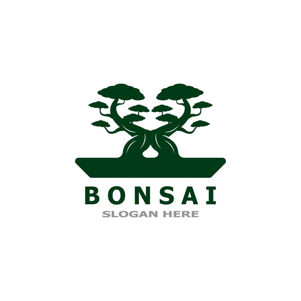 bonsaï arbre plante vecteur logo illustration