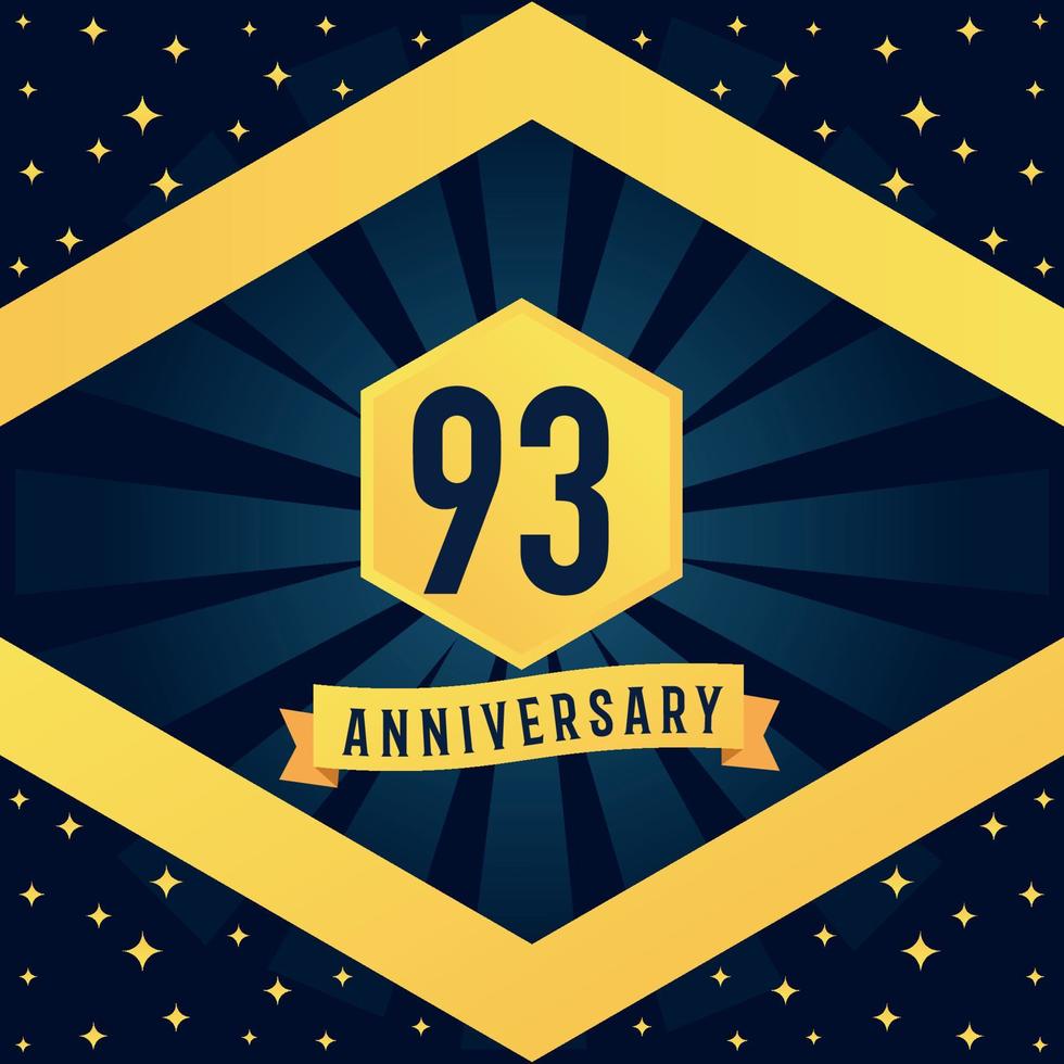 93 année anniversaire logotype conception avec bleu torsion infini plusieurs ligne conception dans Jaune Couleur frontière modèle vecteur illustration