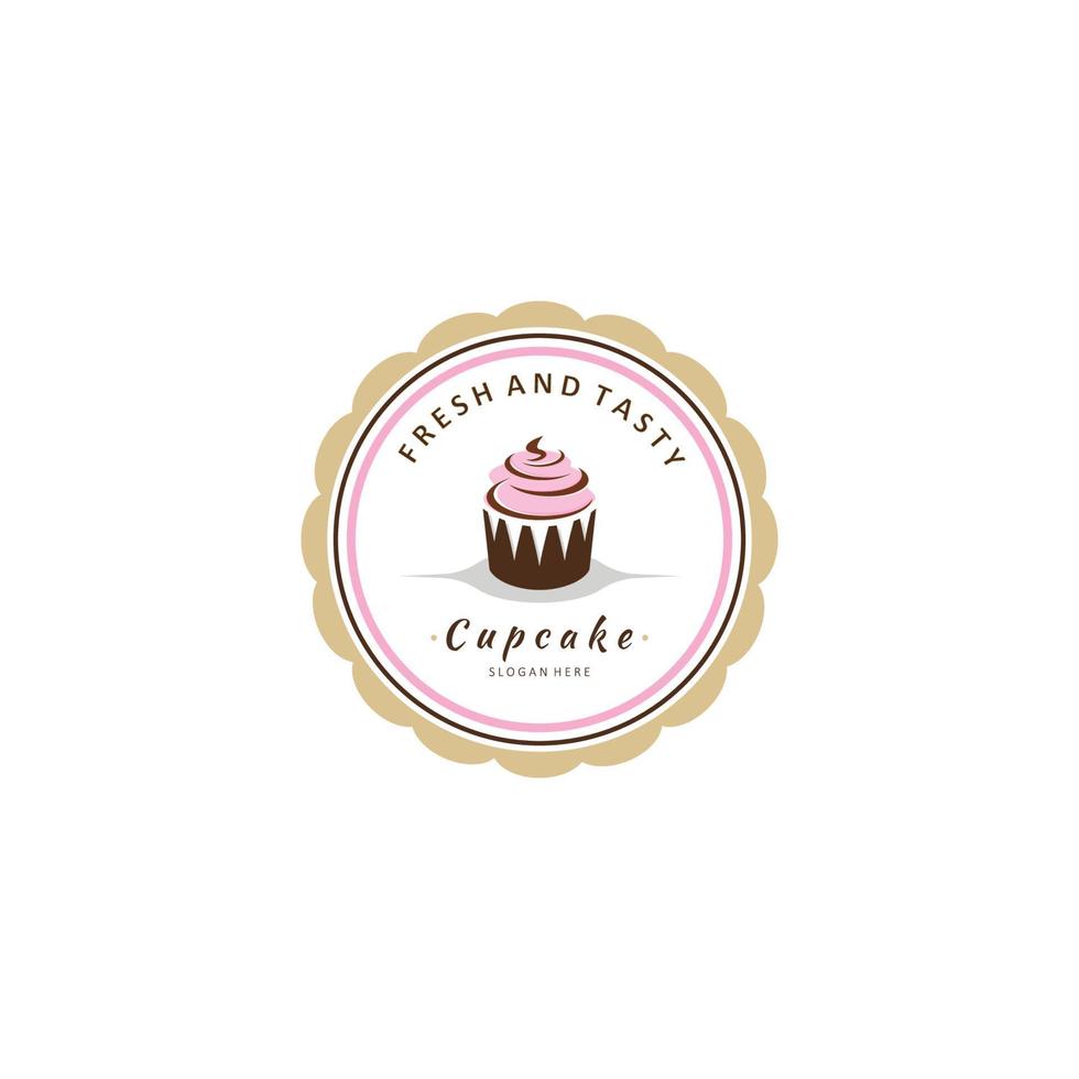 petit gâteau vecteur logo modèle. logo pour gâteau boutique, autocollant, étiqueter, etc.