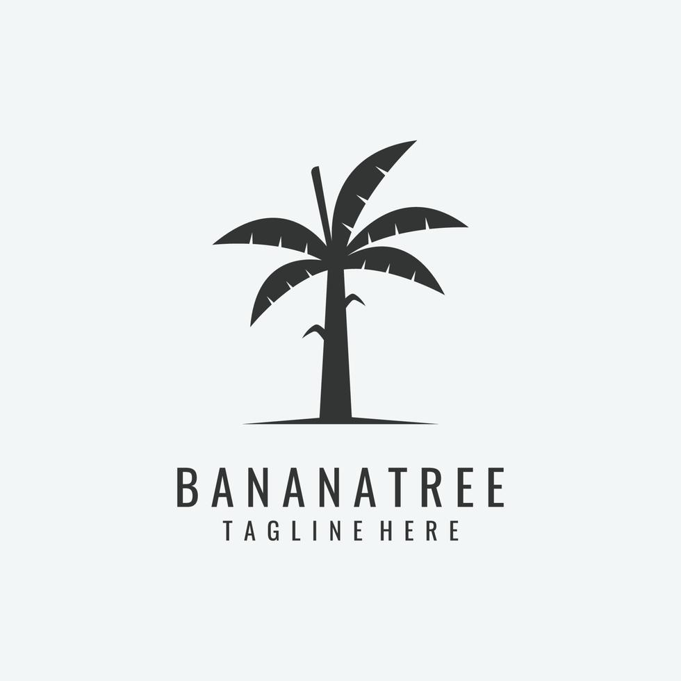 banane arbre silhouette vecteur Facile logo modèle.