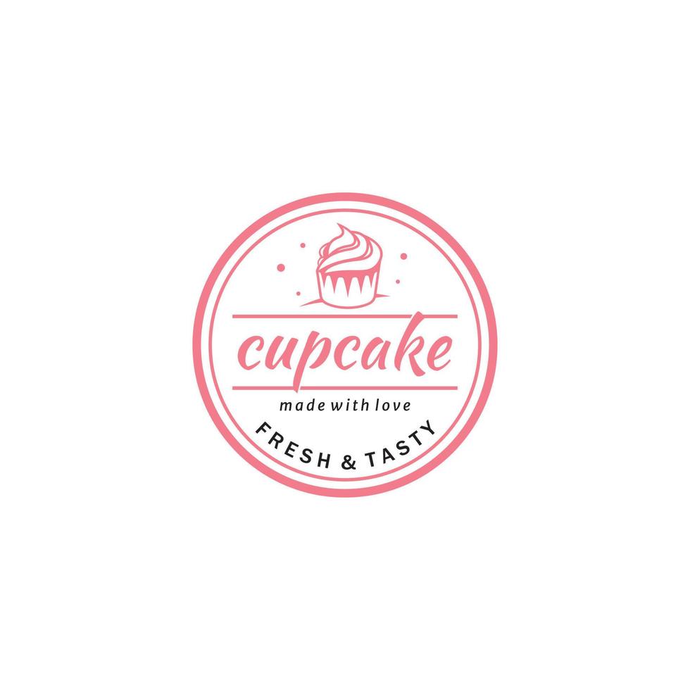 petit gâteau vecteur logo modèle. logo pour gâteau boutique, autocollant, étiqueter, etc.