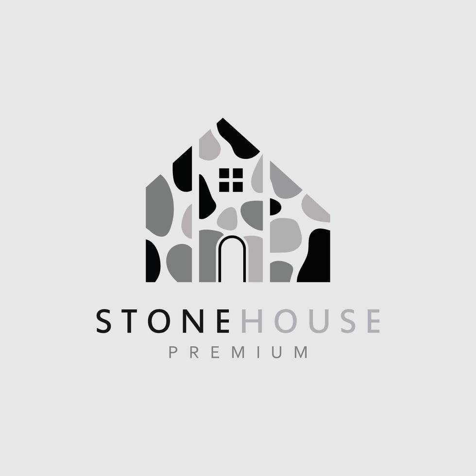 pierre maison vecteur illustration logo modèle.