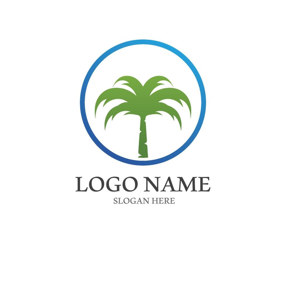 modèle de logo été palmier vecteur