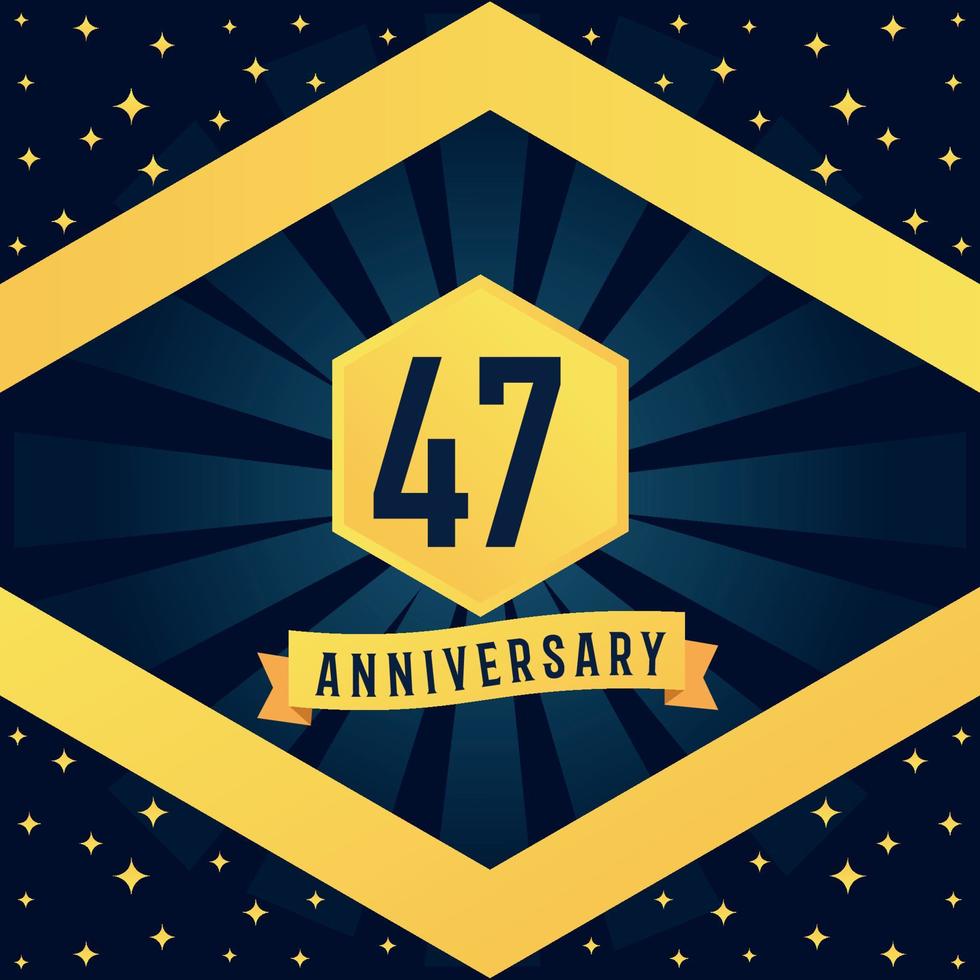 47 année anniversaire logotype conception avec bleu torsion infini plusieurs ligne conception dans Jaune Couleur frontière modèle vecteur illustration