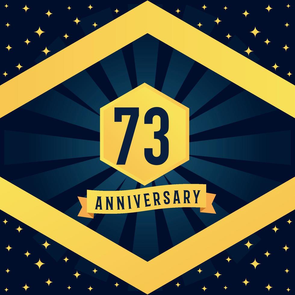 73 année anniversaire logotype conception avec bleu torsion infini plusieurs ligne conception dans Jaune Couleur frontière modèle vecteur illustration