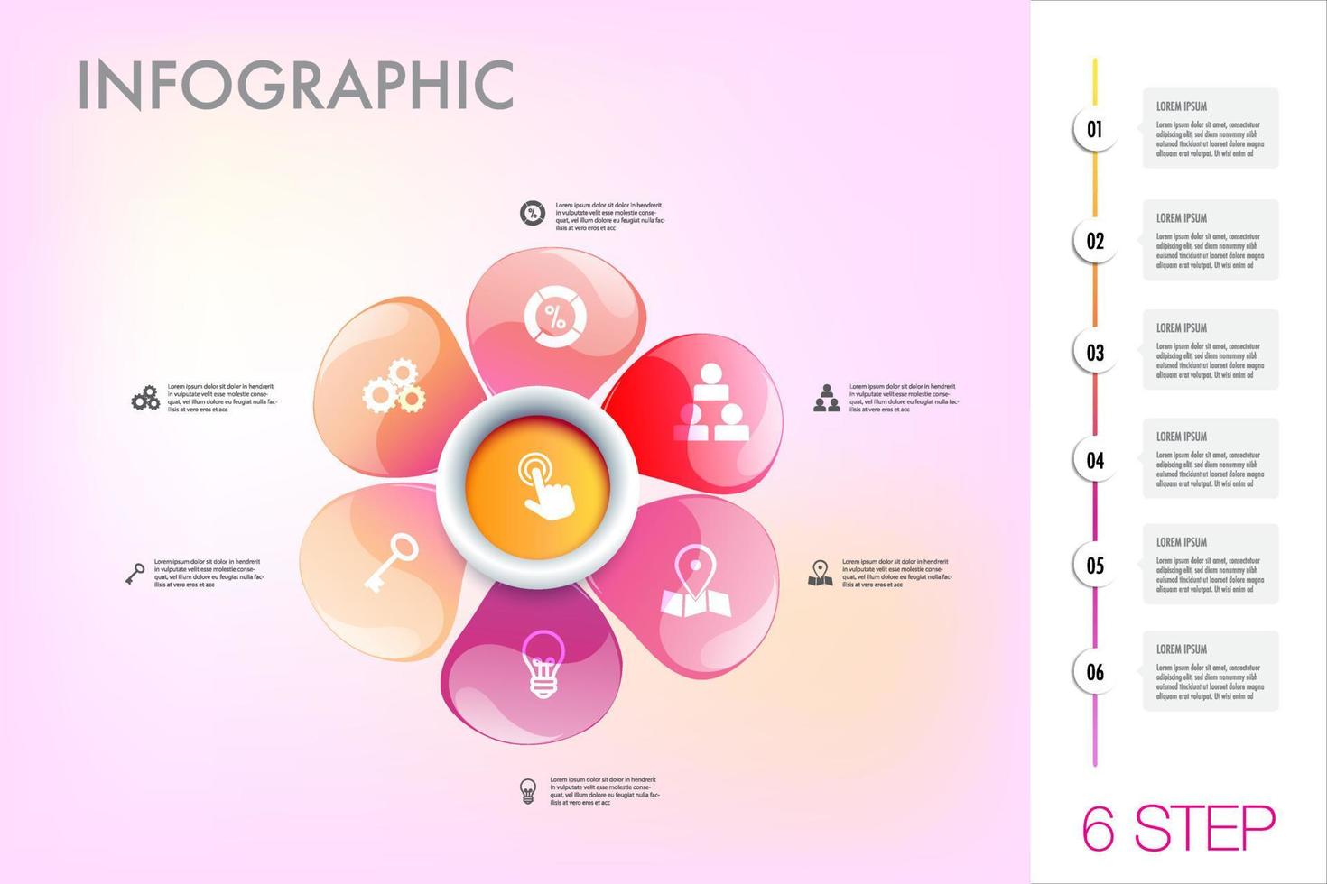 infographie affaires fleur, arbre graphique à présent données, progrès, direction, croissance, idée, infographie cette grandes lignes le pas de le la gestion processus, Dame affaires les organisations à visualiser vecteur