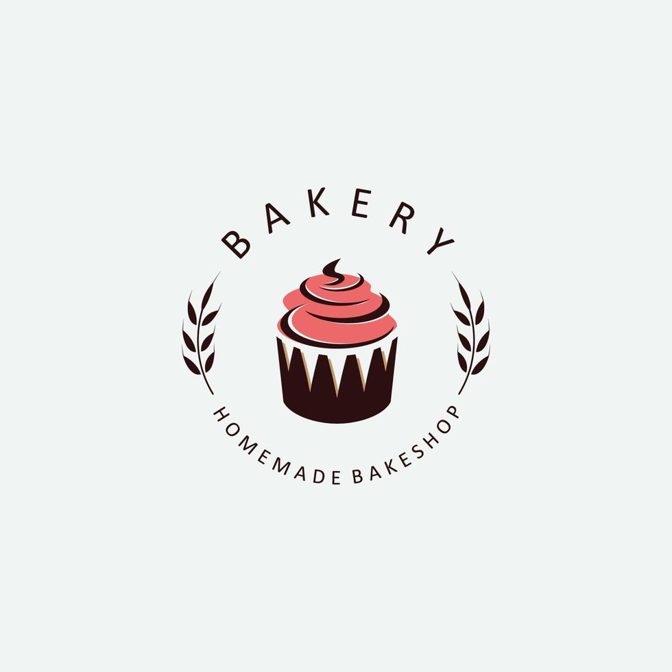 petit gâteau vecteur logo modèle. logo pour gâteau boutique, autocollant, étiqueter, etc.