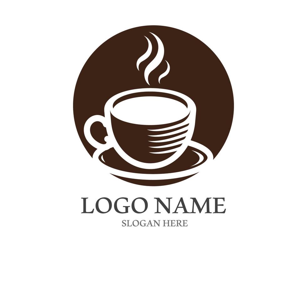 café tasse logo avec vecteur style modèle
