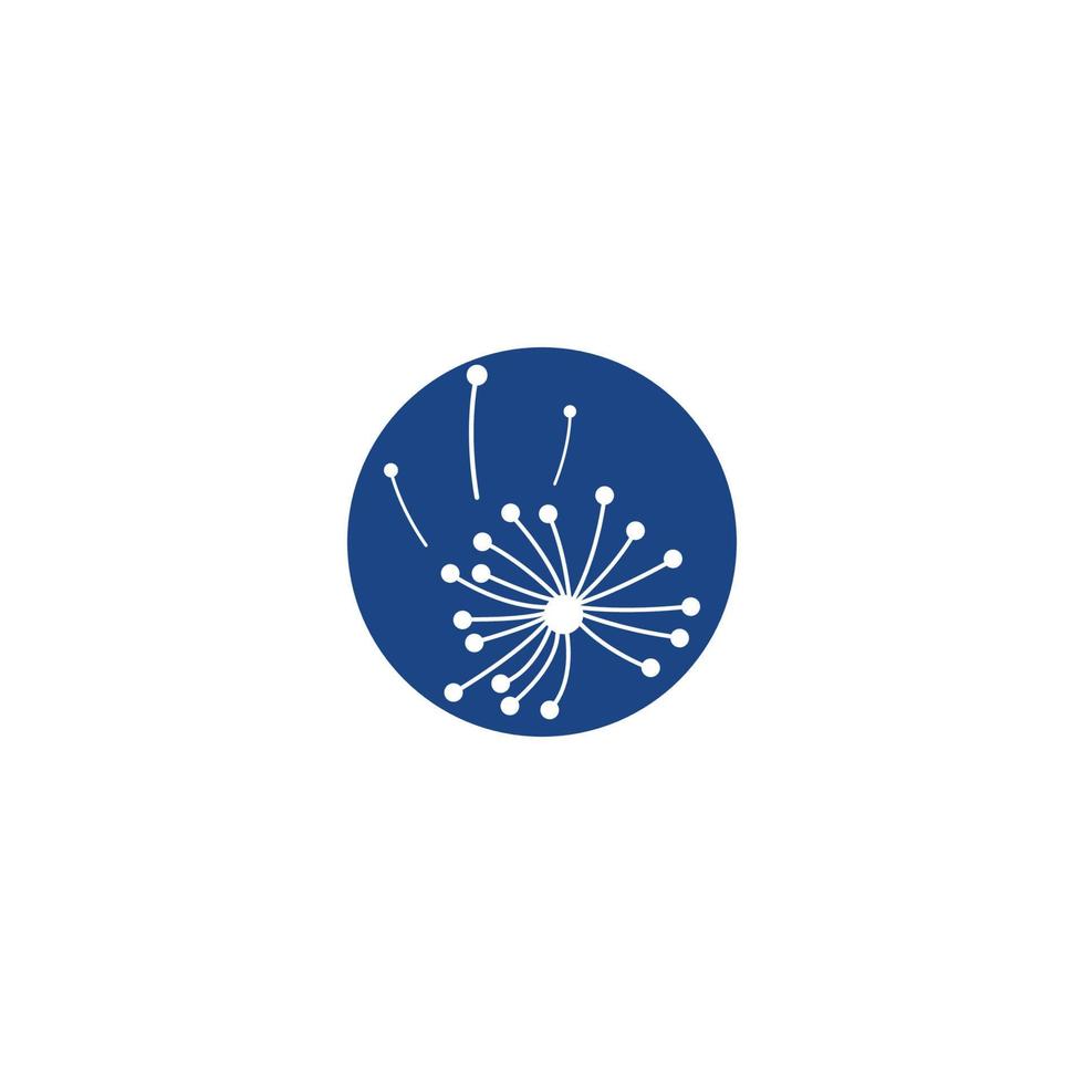 pissenlit fleur logo avec modèle vecteur illustration