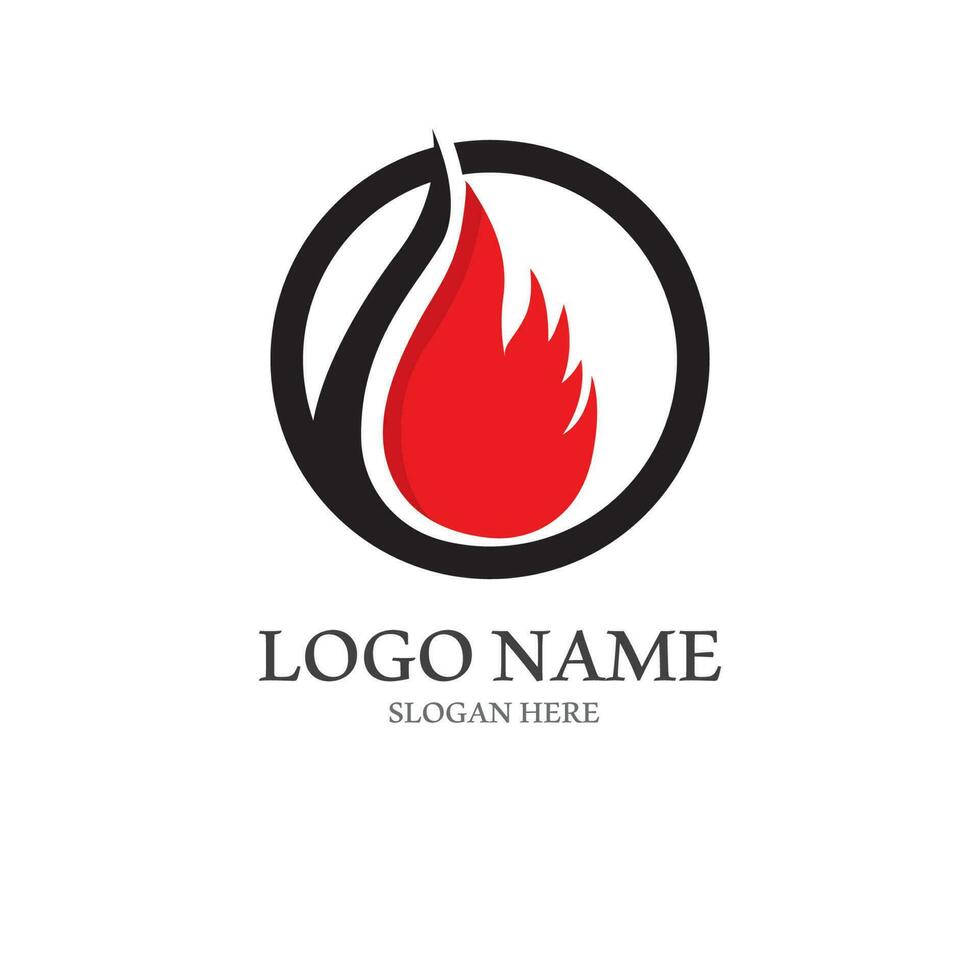 brûlant feu, braise, boule de feu logo et symbole vecteur image. avec modèle illustration édition.