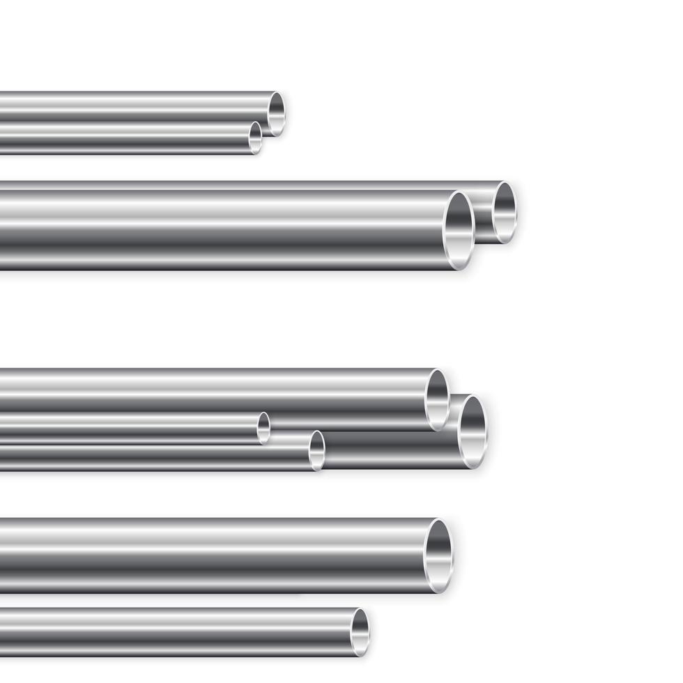 métal tuyau fabrication. groupe de Nouveau le fer tubes. vecteur illustration