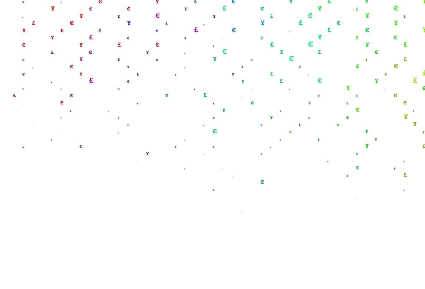 multicolore clair, motif vectoriel arc-en-ciel avec eur, jpy, gbp.