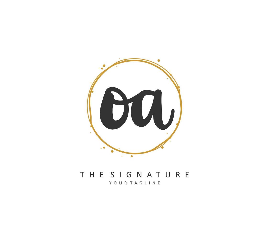 o une oa initiale lettre écriture et Signature logo. une concept écriture initiale logo avec modèle élément. vecteur